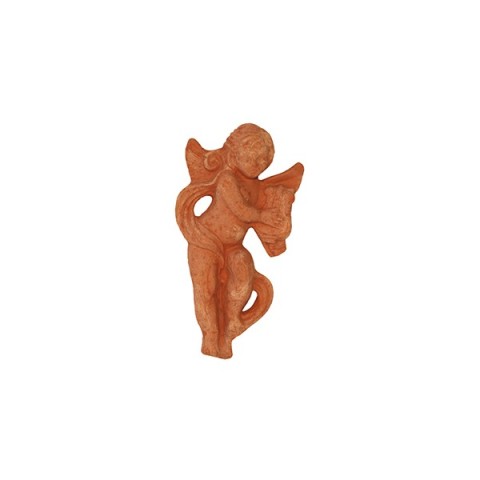 Playing Angel with Harp in terracotta